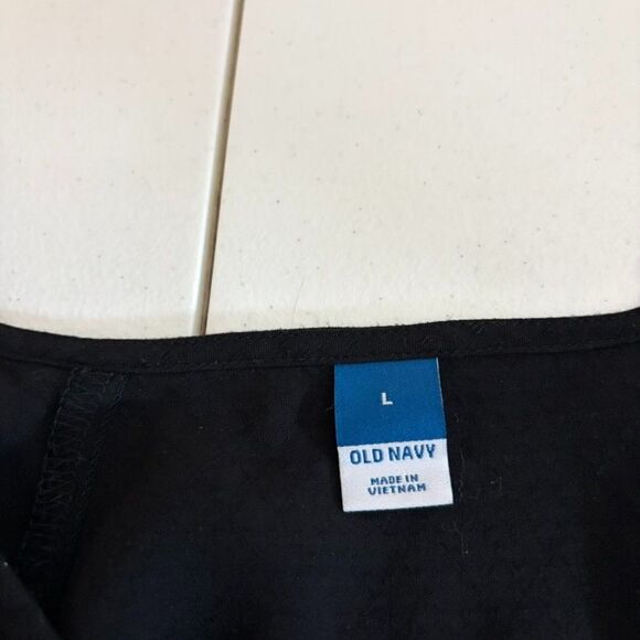 Old Navy Blouse Women's Large Black V-Neck Button Up Lightweight Casual Top - Picture 6 of 8